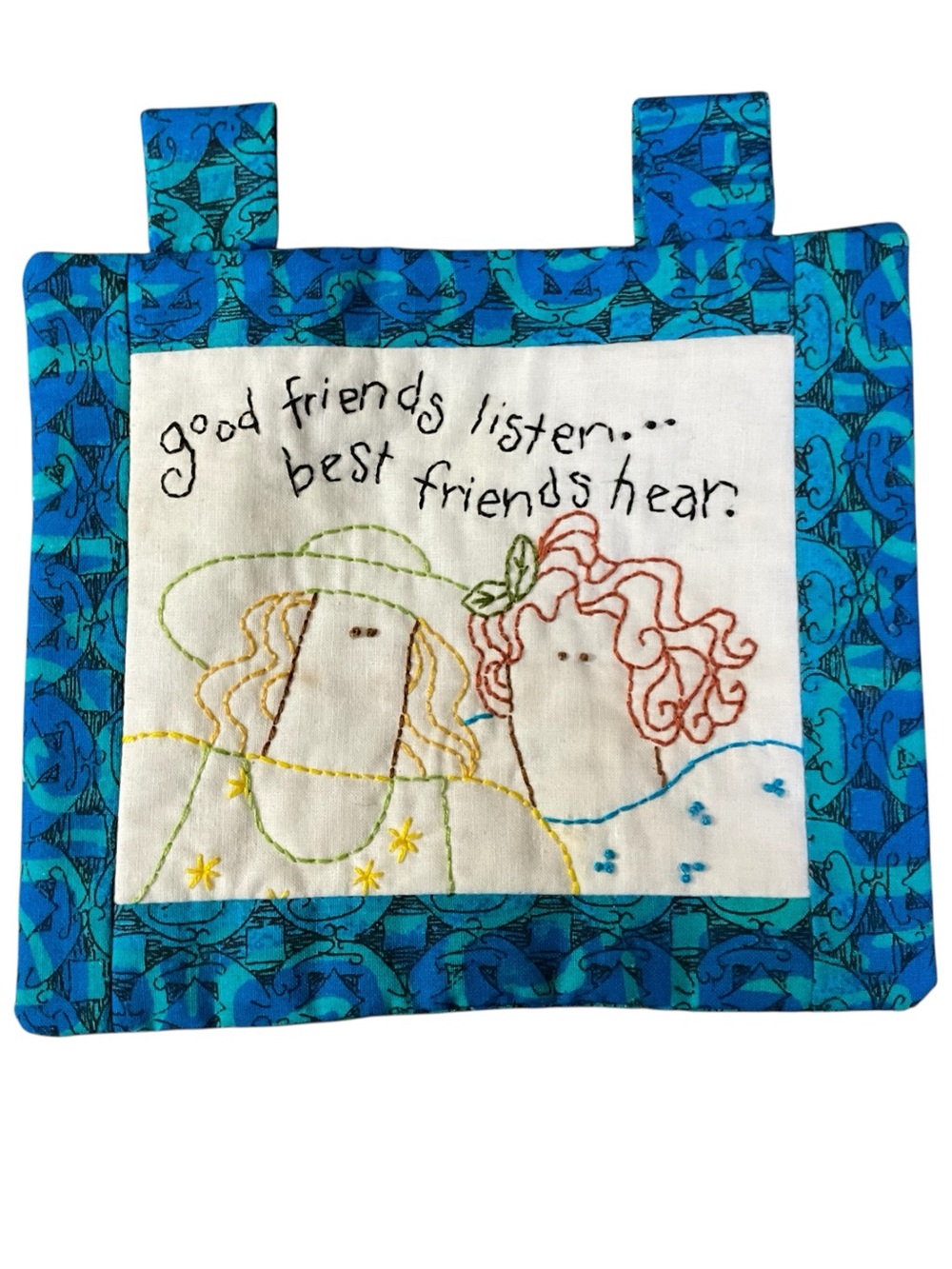 Handmade Quilted Friendship Wall Hanging Embroidered Best Friend Gift